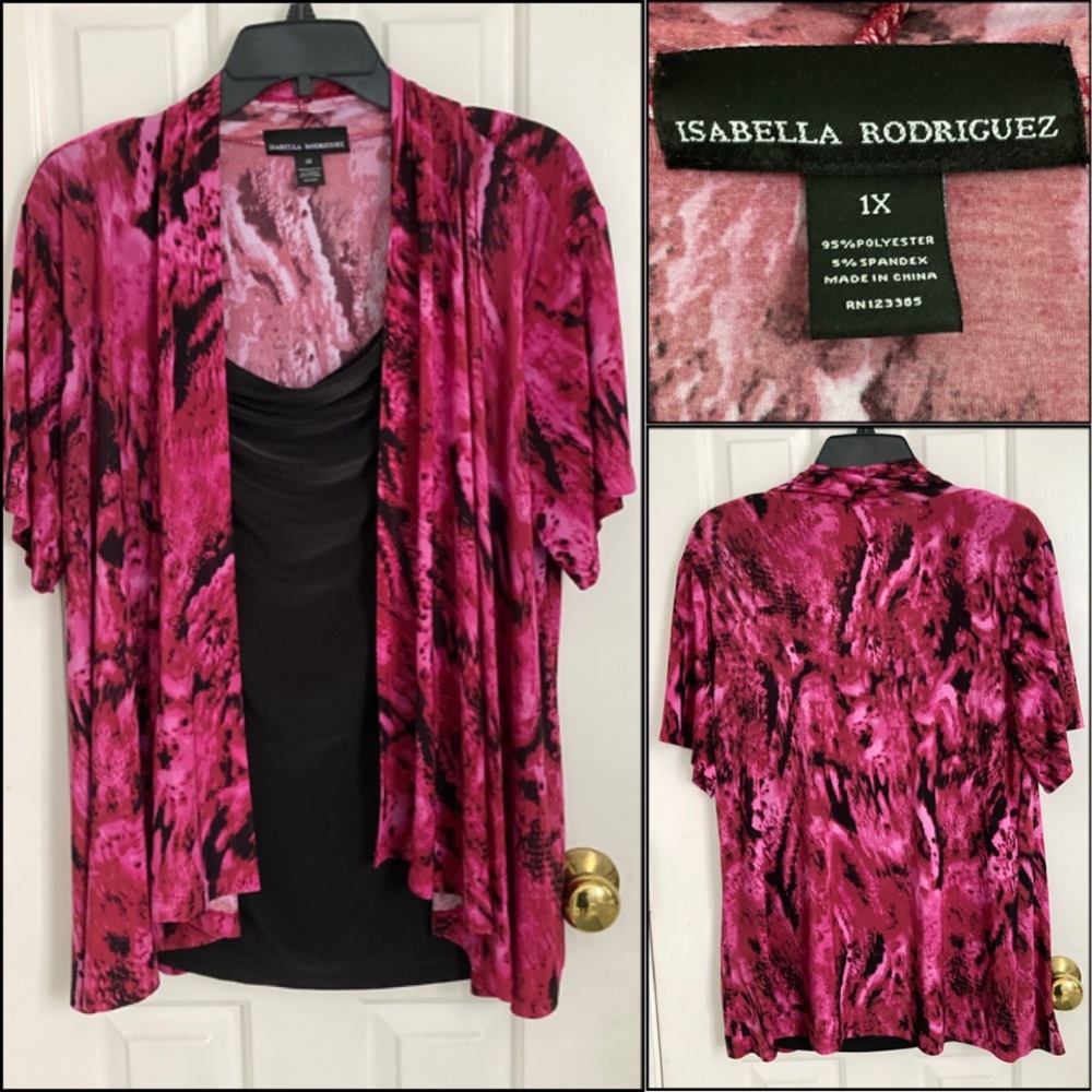 Isabella Rodriguez 1X Snakeskin Print Jacket Blouse